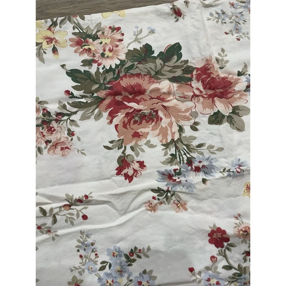 Vtg Pr Ralph Lauren Petticoat White Floral KING Pillowcases (2)‎